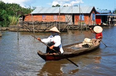 Floating Village Chong Kneas im Tonle Sap Lake, Kambodscha
