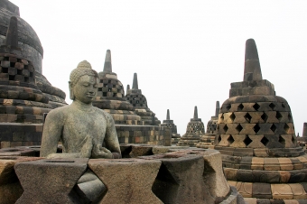 INDONESIEN, Buddhistische Tempelanlagen von Borobudur, Java, Weltkulturerbe der UNESCO