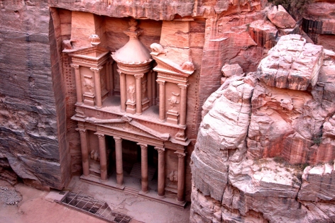 JORDANIEN, Felsnekropole und Ruinen von Petra, Khazne al Firaun, Weltkulturerbe der UNESCO