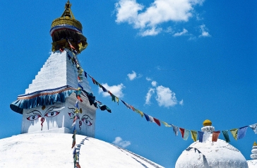 NEPAL, Bodnath, Budhistische Pilgerstätte im Kathmandutal, Weltkulturerbe der UNESCO