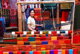 Traditionelle Weberei Waren in Laos