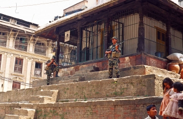 Militär in Thamel Kathmandu