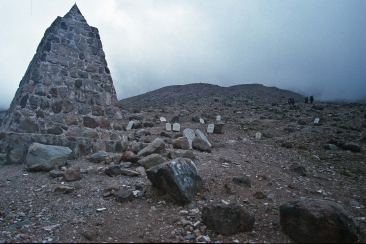 Friedhof mit Bergsteiger die am Chimborazo ihr Leben ließen