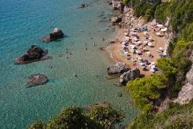Mirtiotissa Beach, Strand auf Korfu, Griechenland