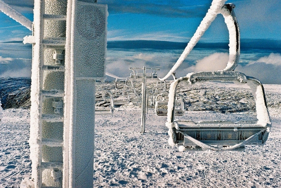  Skilift auf dem Gipfel des Torre, 1993m über NN, Serra da Estrela, Portugal