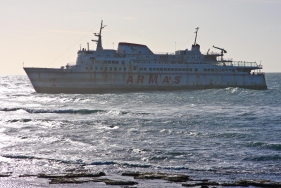 Schiffswrack in Tarfaya, Marokko